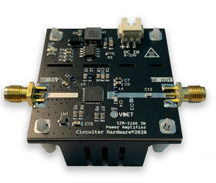 SZM2166 RF Power Amplifier 2.4GHz 2W 33dBm 8-23V DC Wide Voltage Input 2450MHz 